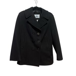 DSCP Quarterdeck Collection Pea Coat Women’s 10R Wool 3 Button Navy